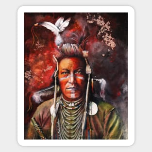 Swallow Bird mixed media Native American Indian painting Sticker